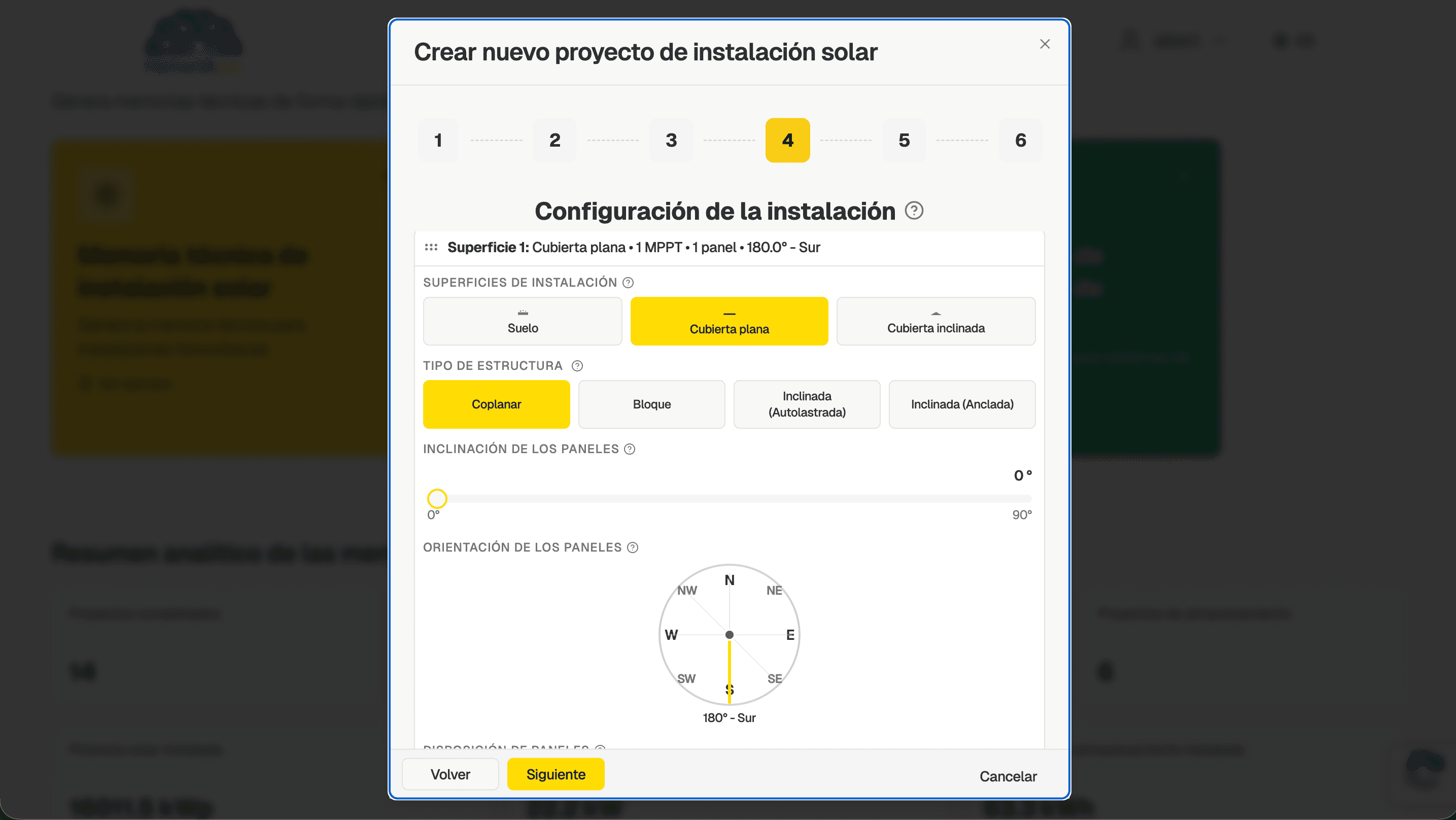 Asistente para subir la factura de electricidad, el presupuesto y la referencia catastral del proyecto